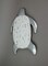 Galvanized Zinc Finish Metal Sea Turtle Wall Hanging With Painted Shell